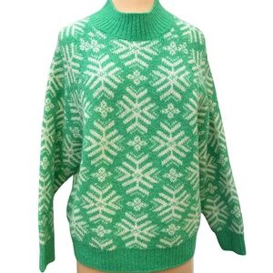 Green Snowflake Sweater